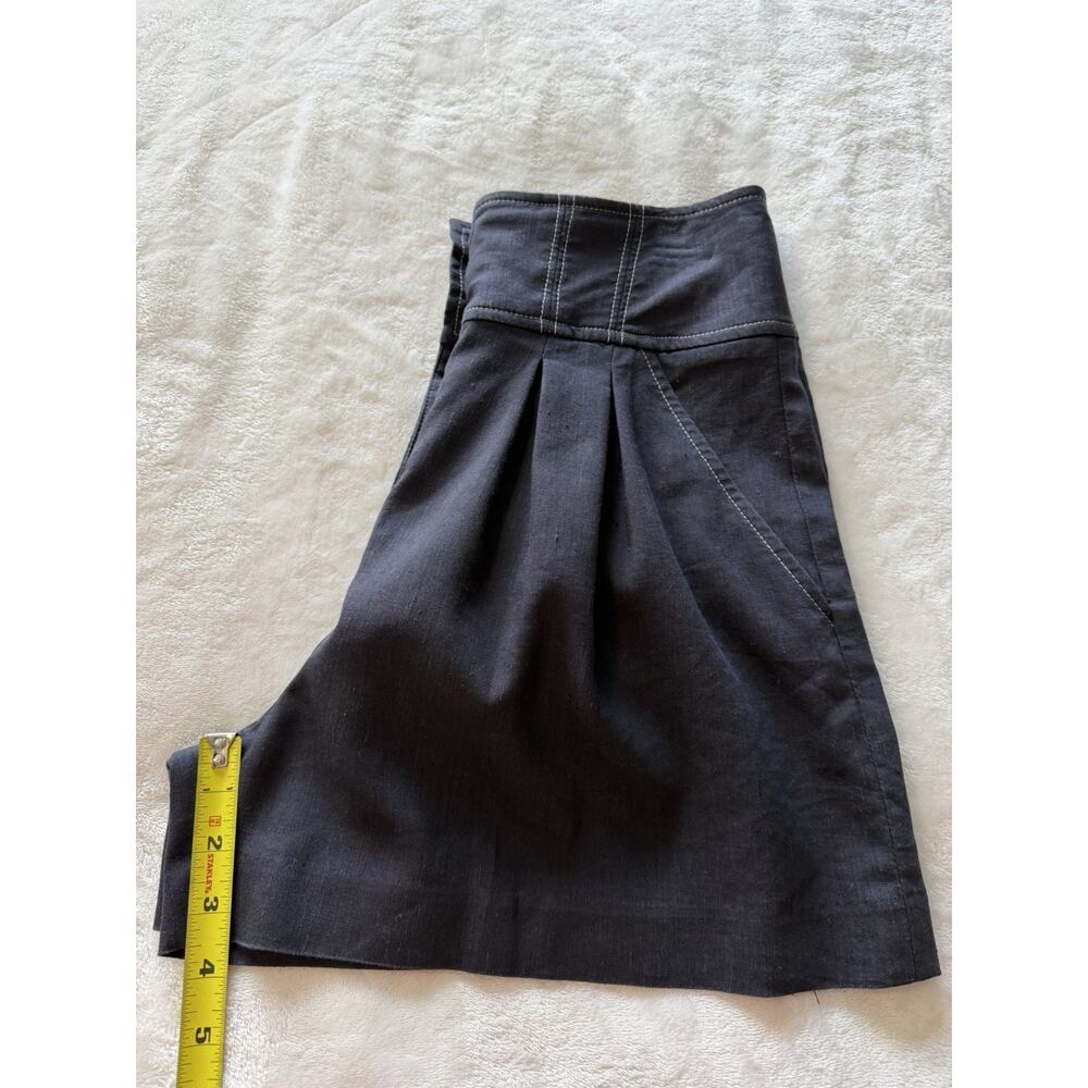 Veronica Beard Sz 2 Shorts Alicia Linen Blend High Rise Pleated Dark Navy $348 - Picture 16 of 16